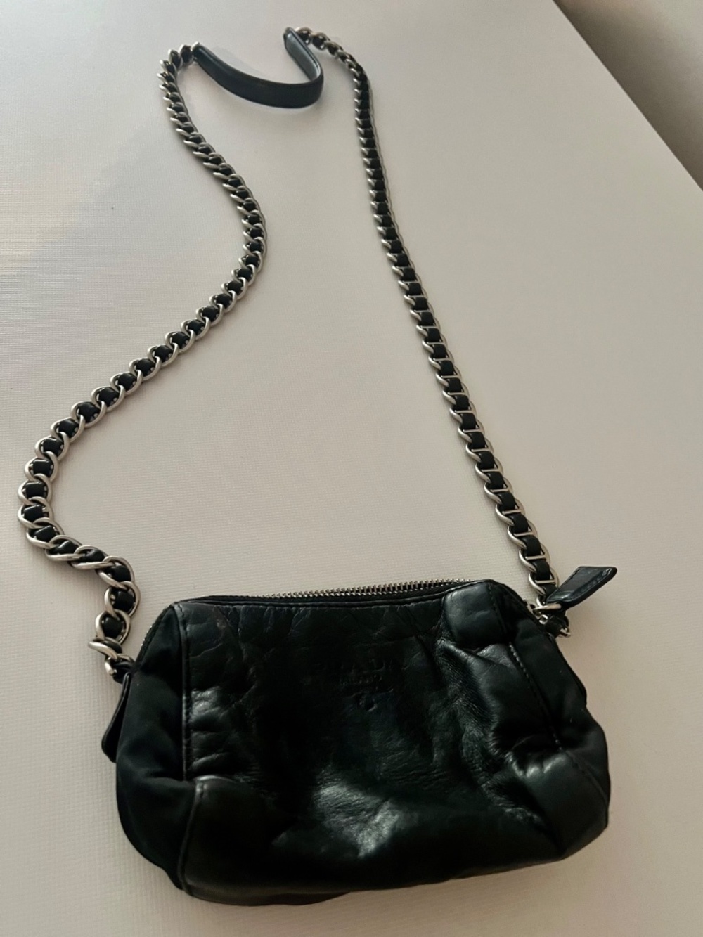 Prada Mini Leather Crossbody Bag with chain /leather strap - Picture 3 of 6